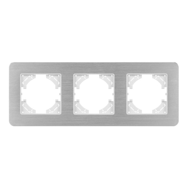 Рамка на 3 поста алюминиевая Arlight FRM-AKIRY-AL-3-SR 049728 Рамка на 3 поста алюминиевая Arlight FRM-AKIRY-AL-3-SR 049728