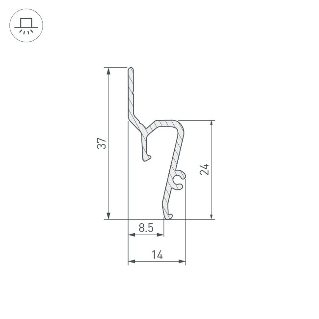 Профиль Arlight STRETCH-SHADOW-TECH-VENT-2000 BLACK (A2-DELTA) 041160 Профиль Arlight STRETCH-SHADOW-TECH-VENT-2000 BLACK (A2-DELTA) 041160