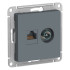 Розетка двойная комп+ТВ, RJ45+TV, кат.5E Systeme Electric AtlasDesign Грифель ATN000789