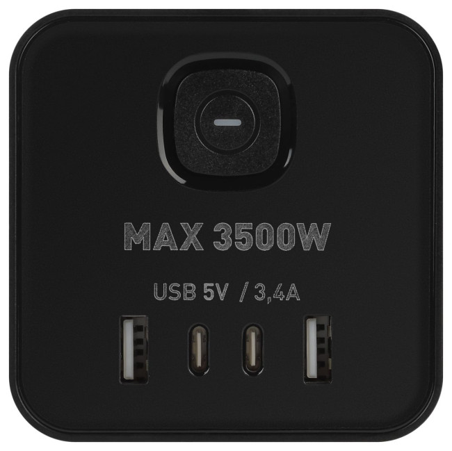 Сетевой фильтр ЭРА TWR-8es-1,5m-4USB-B башня с защитой заземлением с выключателем 8 розеток+4xUSBA+C 1,5м 16А черный Б0069072