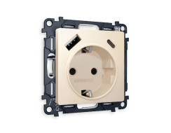 Комплект механизма розетки 2USB A+C 20W (быстрая зарядка) с/з Ambrella Volt Alfa MA330010