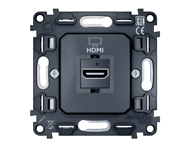 Механизм розетки HDMI 2.0 40V/500mA 2.0GHz 5-18Gbit/s Ambrella Volt Quant VM222 Механизм розетки HDMI 2.0 40V/500mA 2.0GHz 5-18Gbit/s Ambrella Volt Quant VM222