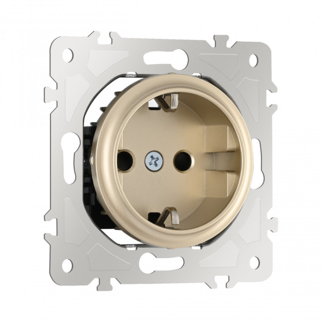 Розетка с заземлением и шторками Arte Milano 202.40-1.shampan