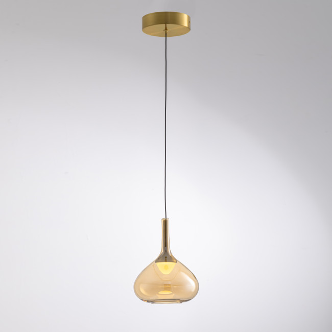 Подвесной светильник MD25001005-1A brass/amber Подвесной светильник MD25001005-1A brass/amber