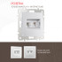 Розетка телефонная RJ11 + компьютерная RJ45 Arte Milano 206.44-1.silver Розетка телефонная RJ11 + компьютерная RJ45 Arte Milano 206.44-1.silver