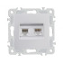 Розетка телефонная RJ11 + компьютерная RJ45 Arte Milano 206.44-1.silver Розетка телефонная RJ11 + компьютерная RJ45 Arte Milano 206.44-1.silver