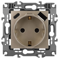 Розетка со шторками с USB type-A+C Эра 12-4108-04 Б0067727
