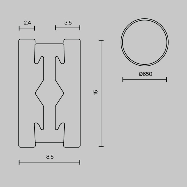 Шинопровод магнитный круглый Maytoni Flarity TRX154-R-D650-B