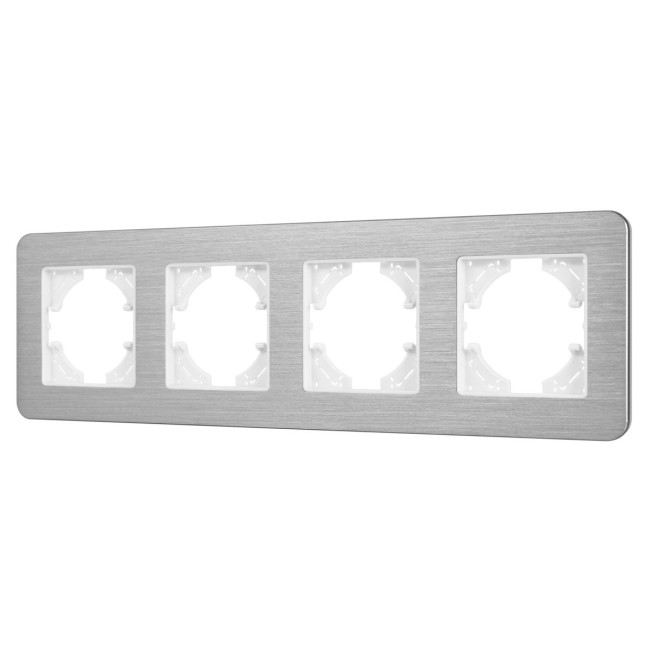 Рамка на 4 поста алюминиевая Arlight FRM-AKIRY-AL-4-SR 049731 Рамка на 4 поста алюминиевая Arlight FRM-AKIRY-AL-4-SR 049731