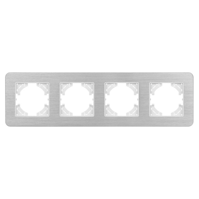 Рамка на 4 поста алюминиевая Arlight FRM-AKIRY-AL-4-SR 049731 Рамка на 4 поста алюминиевая Arlight FRM-AKIRY-AL-4-SR 049731