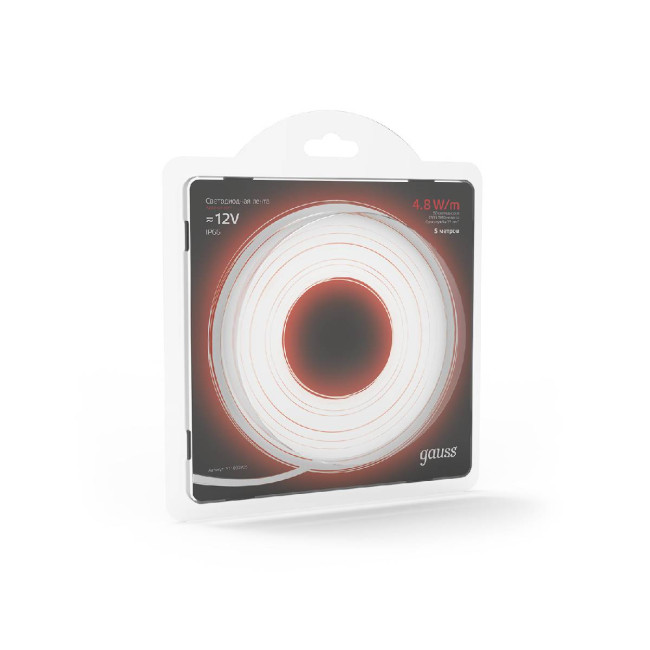 Светодиодная влагозащищенная лента Gauss 4,8W/m 60LED/m 2835SMD красный 5M 311000705 Светодиодная влагозащищенная лента Gauss 4,8W/m 60LED/m 2835SMD красный 5M 311000705