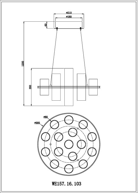 Подвесная люстра Wertmark Paula WE157.16.103 Подвесная люстра Wertmark Paula WE157.16.103