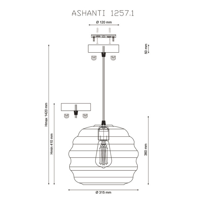 Подвесной светильник Lucia Tucci Ashanti 1257.1 Подвесной светильник Lucia Tucci Ashanti 1257.1