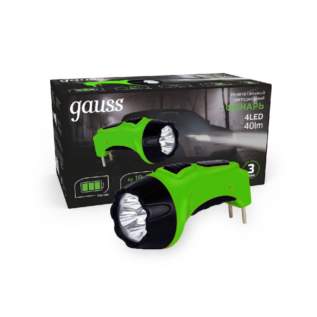 Ручной светодиодный фонарь Gauss аккумуляторный 135х70 40 лм GF104 Ручной светодиодный фонарь Gauss аккумуляторный 135х70 40 лм GF104