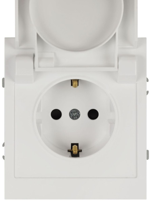 Розетка ЭРА Arktik 16-2103-01 с заземлением 2P+E Schuko со шторками с крышкой 16А-250В белый Б0070434