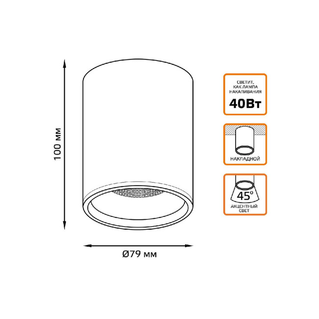 Потолочный светодиодный светильник Gauss Overhead HD008 Потолочный светодиодный светильник Gauss Overhead HD008