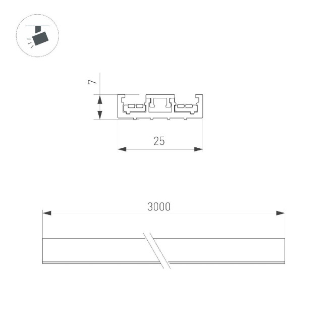 Шинопровод Arlight MAG-VIBE-TRACK-257-3000 (WH) 044506 Шинопровод Arlight MAG-VIBE-TRACK-257-3000 (WH) 044506