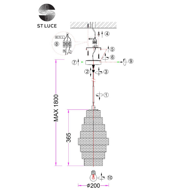Подвесной светильник ST Luce Rexite SL1001.203.01