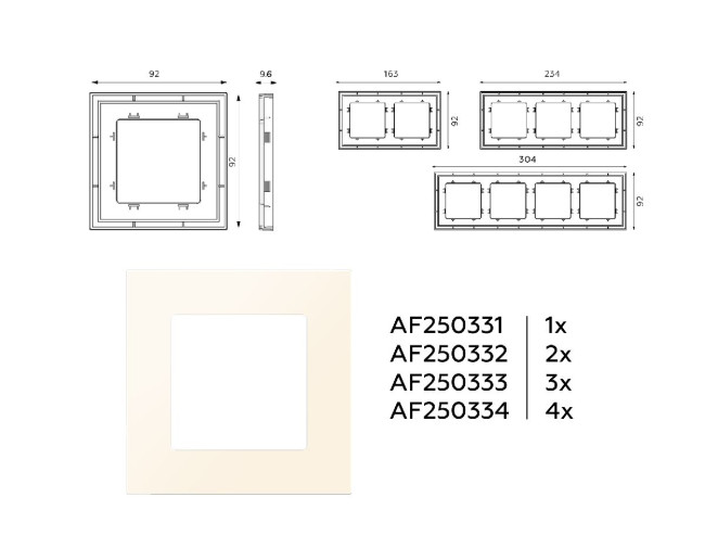 Рамка одноместная Ambrella Volt Qubi AF250331 Рамка одноместная Ambrella Volt Qubi AF250331