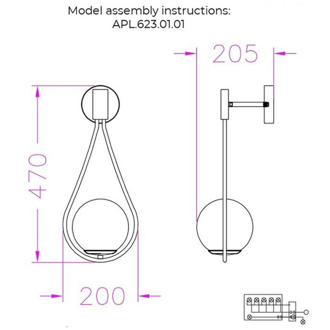 Бра Aployt Klodi APL.623.01.01 Бра Aployt Klodi APL.623.01.01
