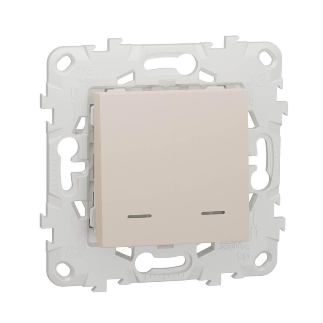 Выключатель двухклавишный Schneider Electric Unica New NU521144N Выключатель двухклавишный Schneider Electric Unica New NU521144N