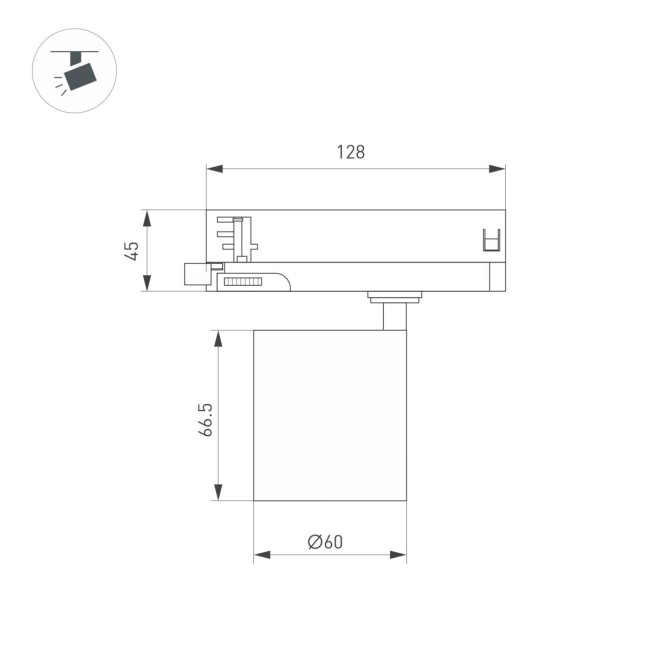 Трековый трехфазный светильник Arlight LGD-DYKE-4TR-R60-8W Warm3000 (BK, 38 deg, 230V) 052276 Трековый трехфазный светильник Arlight LGD-DYKE-4TR-R60-8W Warm3000 (BK, 38 deg, 230V) 052276