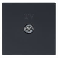 Розетка TV Φ9.5mm оконечная с накладкой, цвет Черный матовый (soft touch) Jasmart FD6001PBM