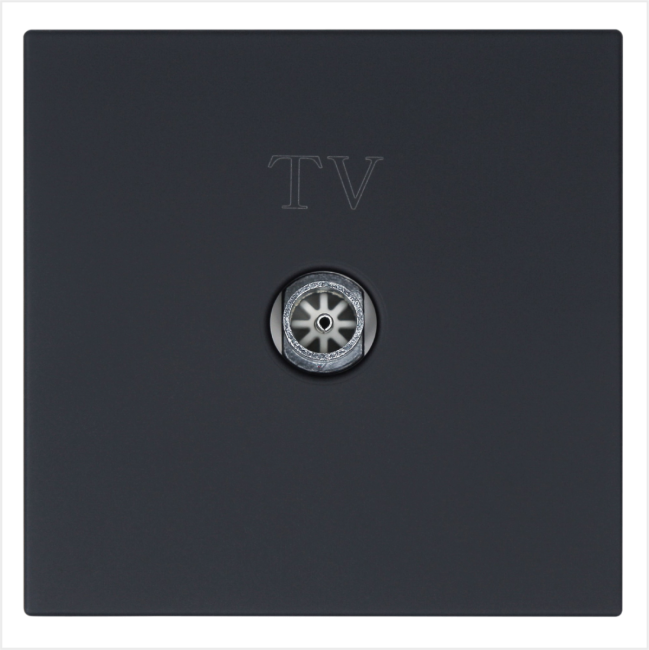 Розетка TV Φ9.5mm оконечная с накладкой, цвет Черный матовый (soft touch) Jasmart FD6001PBM Розетка TV Φ9.5mm оконечная с накладкой, цвет Черный матовый (soft touch) Jasmart FD6001PBM