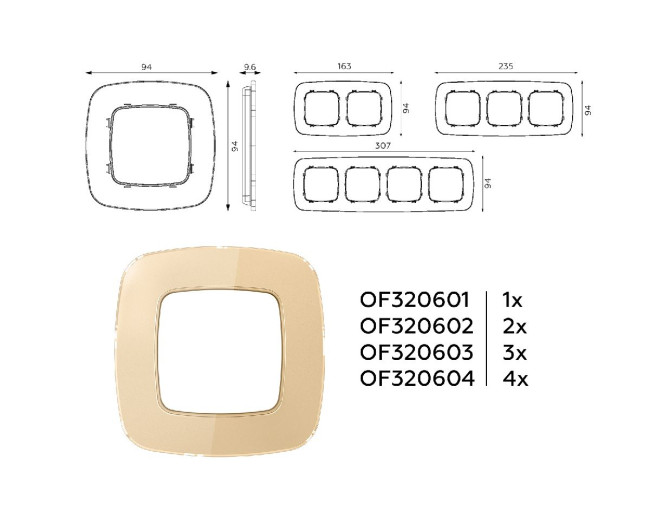 Рамка одноместная Ambrella Volt Radian OF320601 Рамка одноместная Ambrella Volt Radian OF320601