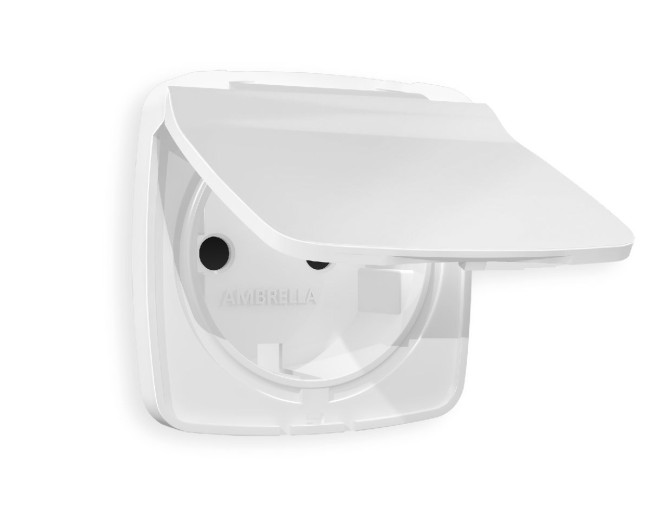 Лицевая панель для розетки с/з со шторками и крышкой Ambrella Volt Omega OP1280 Лицевая панель для розетки с/з со шторками и крышкой Ambrella Volt Omega OP1280