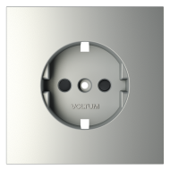 Накладка для розетки с заземлением и защитными шторками Voltum S70 (сталь) VLS000705