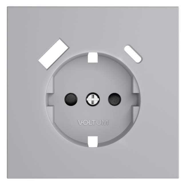 Накладка для розетки с заземлением и защитными шторками, с USB A+C Voltum S70 (серый) VLS001016 Накладка для розетки с заземлением и защитными шторками, с USB A+C Voltum S70 (серый) VLS001016