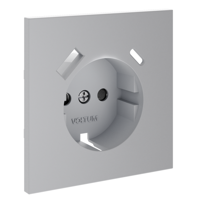 Накладка для розетки с заземлением и защитными шторками, с USB A+C Voltum S70 (серый) VLS001016 Накладка для розетки с заземлением и защитными шторками, с USB A+C Voltum S70 (серый) VLS001016
