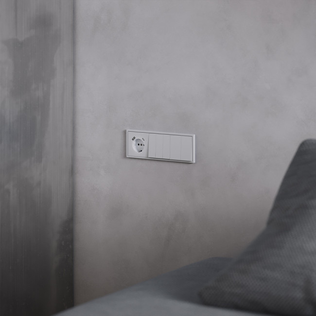 Накладка для розетки с заземлением и защитными шторками, с USB A+C Voltum S70 (серый) VLS001016 Накладка для розетки с заземлением и защитными шторками, с USB A+C Voltum S70 (серый) VLS001016