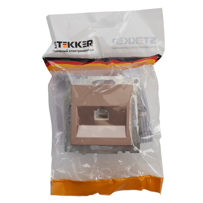 Розетка компьютерная 1-местная Stekker Катрин 39599 Розетка компьютерная 1-местная Stekker Катрин 39599