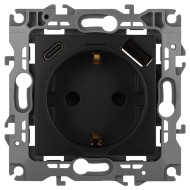 Розетка со шторками с USB type-A+C Эра 12-4108-05 Б0067707