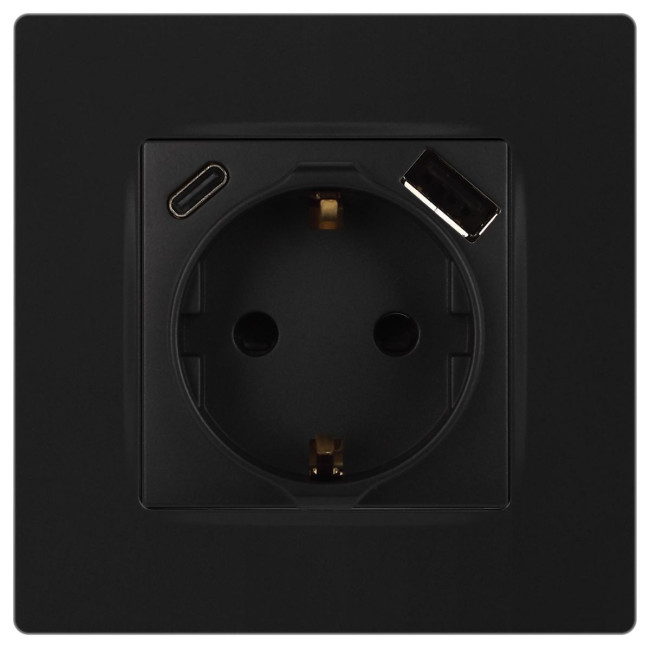 Розетка со шторками с USB type-A+C Эра 12-4108-05 Б0067707 Розетка со шторками с USB type-A+C Эра 12-4108-05 Б0067707