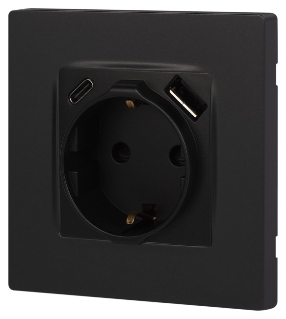 Розетка со шторками с USB type-A+C Эра 12-4108-05 Б0067707 Розетка со шторками с USB type-A+C Эра 12-4108-05 Б0067707