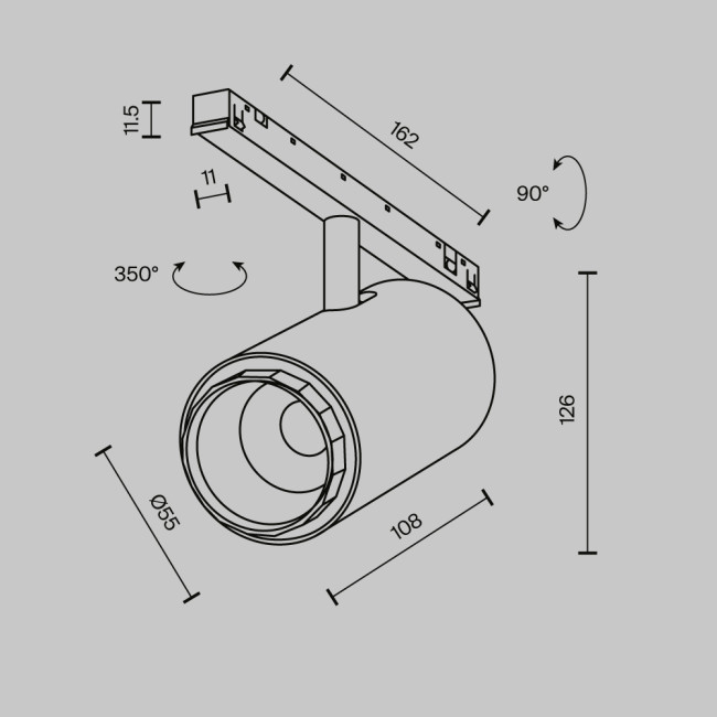 Трековый магнитный светильник Maytoni Technical Focus Zoom Exility X TR244-4-12WTW-DSZ-B Трековый магнитный светильник Maytoni Technical Focus Zoom Exility X TR244-4-12WTW-DSZ-B