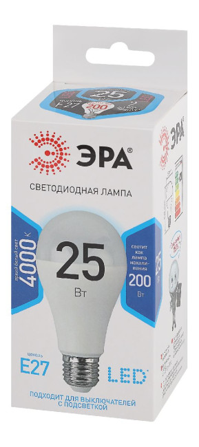 Лампа светодиодная Эра E27 25W 4000K LED A65-25W-840-E27 Б0035335 Лампа светодиодная Эра E27 25W 4000K LED A65-25W-840-E27 Б0035335