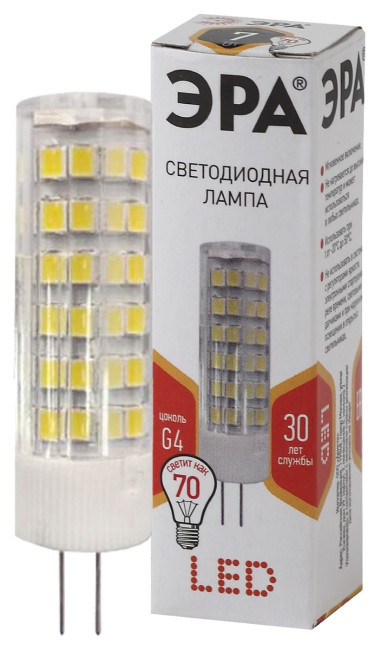 Лампа светодиодная Эра G4 7W 2700K LED JC-7W-220V-CER-827-G4 Б0027859 Лампа светодиодная Эра G4 7W 2700K LED JC-7W-220V-CER-827-G4 Б0027859