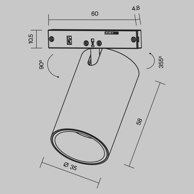 Трековый магнитный светильник Maytoni Focus Led TR187-1-5W2.7K-M-B Трековый магнитный светильник Maytoni Focus Led TR187-1-5W2.7K-M-B