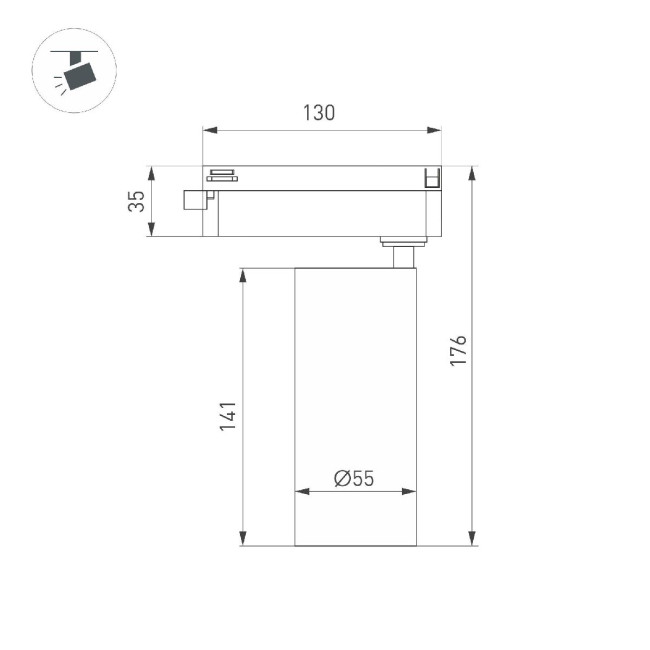 Трековый однофазный светильник Arlight LGD-GERA-2TR-R55-10W Day4000 (WH, 36 deg, 230V) 055037 Трековый однофазный светильник Arlight LGD-GERA-2TR-R55-10W Day4000 (WH, 36 deg, 230V) 055037