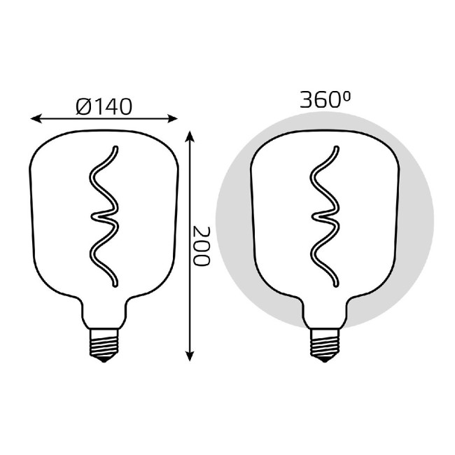 Лампа светодиодная филаментная Gauss E27 5W 1800K розовая 1010802105 Лампа светодиодная филаментная Gauss E27 5W 1800K розовая 1010802105