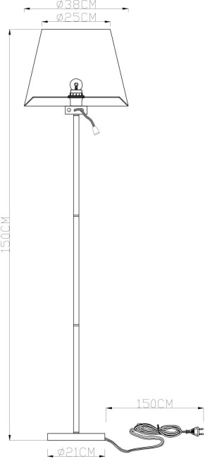 Торшер Arte Lamp Elba A2581PN-2CC Торшер Arte Lamp Elba A2581PN-2CC