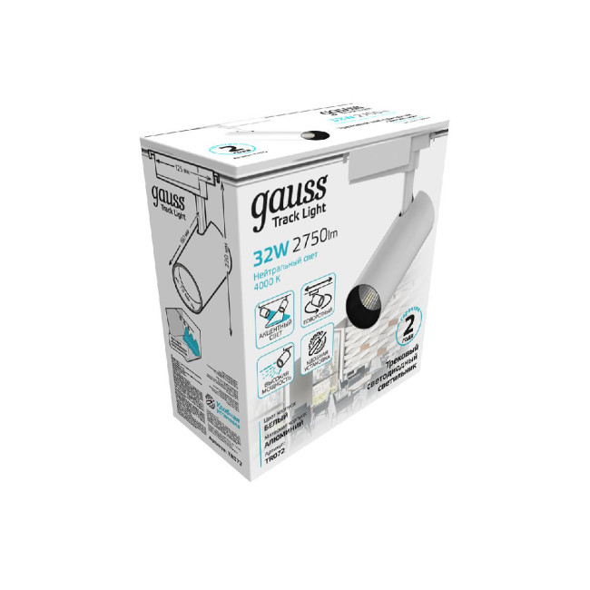 Трековый светодиодный светильник Gauss Track Light Led TR072 Трековый светодиодный светильник Gauss Track Light Led TR072