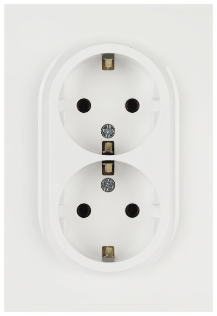 Розетка ЭРА Arktik 16-2104-01 двойная с заземлением 2X2P+E Schuko 16А-250В белый Б0070444