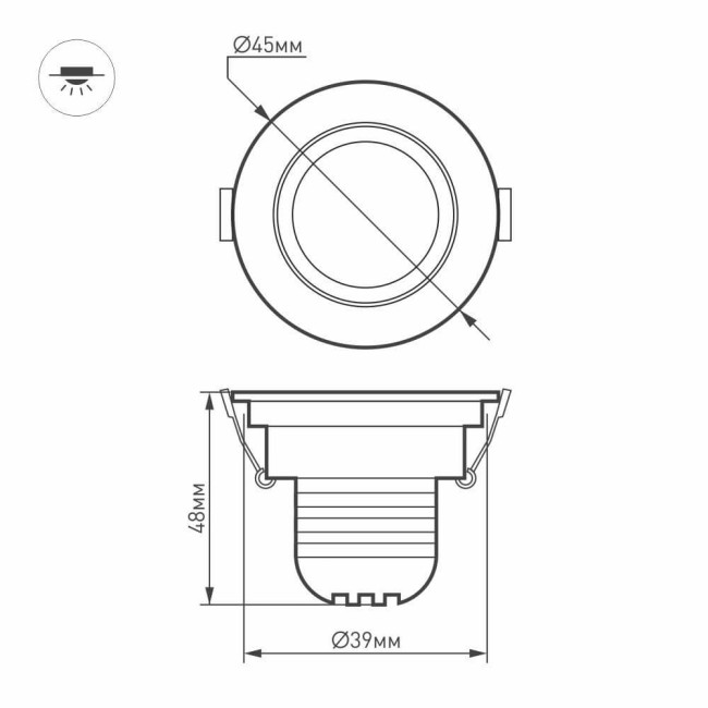 Мебельный светильник Arlight LTM-R45WH 3W Day White 30deg Мебельный светильник Arlight LTM-R45WH 3W Day White 30deg