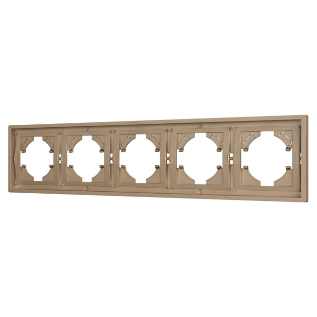 Рамка пластиковая на 5 постов Arlight FRM-TENDO-PL-5-GD 053854 Рамка пластиковая на 5 постов Arlight FRM-TENDO-PL-5-GD 053854