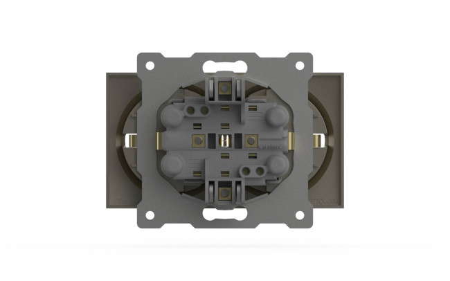 Розетка двухместная с заземлением ELBI Zena Vega 609-011400-907 Розетка двухместная с заземлением ELBI Zena Vega 609-011400-907
